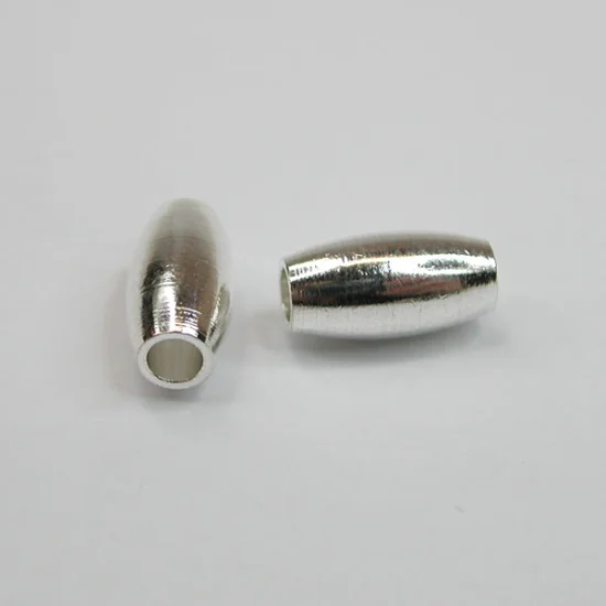 (image for) Silver Plate - 10mm x 5.5mm Seamless Oval Bead-100pk