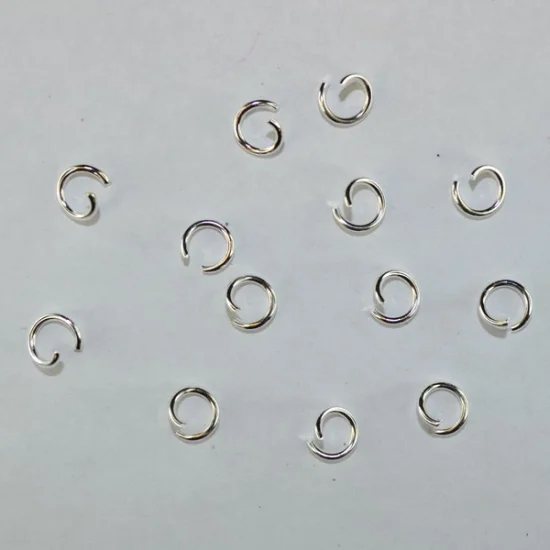 (image for) Silver Plate - 7.5 x1.2mm Jump Ring-50pk
