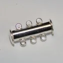 (image for) Silver Plate - 3-Loop Magnetic Slide Clasp * Package of 3