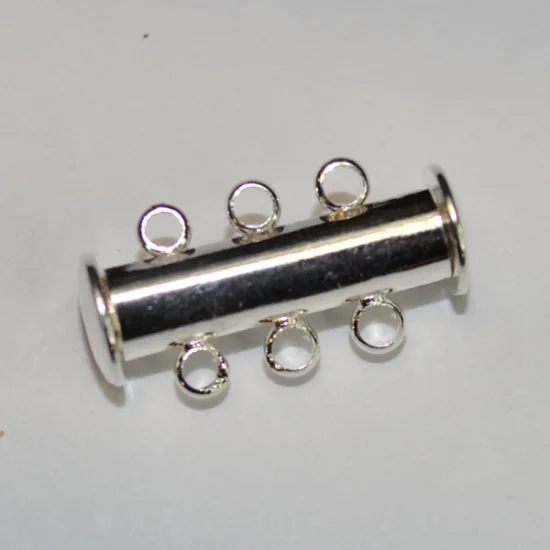 (image for) Silver Plate - 3-Loop Magnetic Slide Clasp * Package of 3