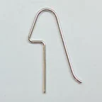 (image for) Sterling Silver - 20 gauge Angled Blank Ear Wire .53 Inch Length * 5 Pairs
