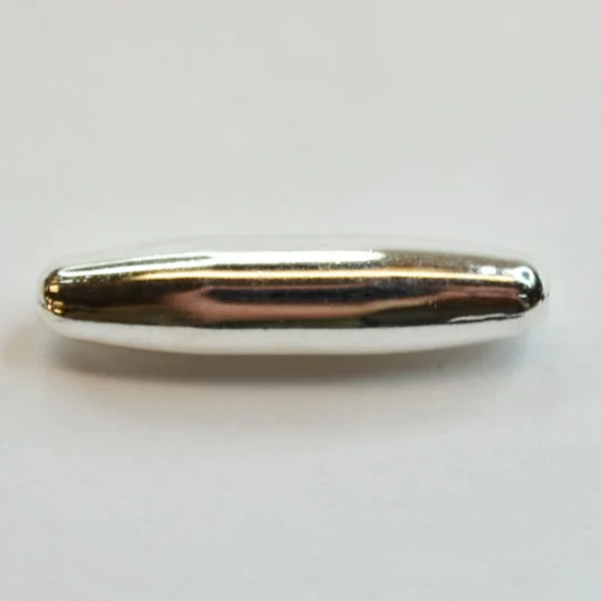 (image for) Silver Plate - 7x3mm Melon Bead-50pk