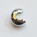 (image for) Silver Plate - 3mm Crimp Bead Covers * Package of 12