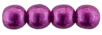 (image for) Czech 2mm Round - Sueded Gold Fuchsia Red