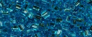 (image for) TOHO 2mm Cube Shape Seed Beads-Aqua Silver Lined