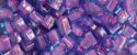 (image for) TOHO 4mm Cube Shape Seed Beads-Pink Lined Aqua Transparent