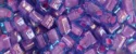 (image for) TOHO 4mm Cube Shape Seed Beads-Pink Lined Aqua Transparent