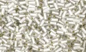 (image for) TOHO Size 1 Bugle Bead. 3mm Length-Crystal Silver Lined Matte