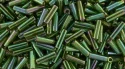 (image for) TOHO Size 2 Bugle Bead. 6mm Length-Olivine Gold Luster