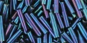(image for) TOHO Size 2 Bugle Bead. 6mm Length-Navy Blue Iris Metallic