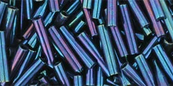 (image for) TOHO Size 2 Bugle Bead. 6mm Length-Navy Blue Iris Metallic