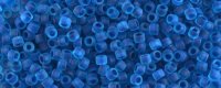 (image for) TOHO 11/o Round-Dark Blue Lined Aqua Matte. 11T932FM