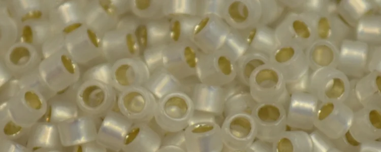 (image for) TOHO Aiko Precision Cylinder Bead. White Opal Silver Lined PermaFinish TB-PF2100
