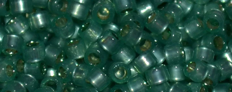 (image for) TOHO Aiko Precision Cylinder Bead. Dark Mint Opal Silver Lined PermaFinish TB-PF2119