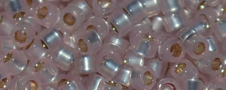 (image for) TOHO Aiko Precision Cylinder Bead. Light Pink Opal Silver Lined PermaFinish TB-PF2120