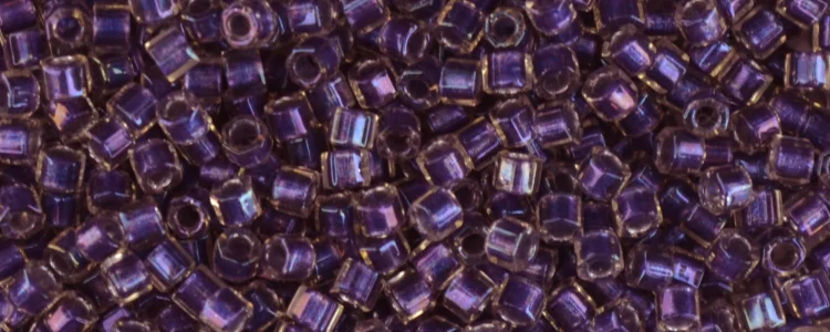 (image for) TOHO Aiko Hexagon Precision Cylinder Bead. Purple Lined Crystal Rainbow TBC-265