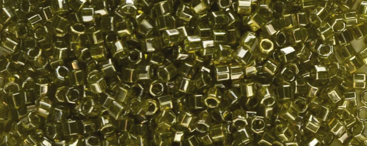 (image for) TOHO Aiko Hexagon Precision Cylinder Bead. Light Olive Gold Luster TBC-457