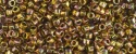 (image for) TOHO Aiko Hexagon Precision Cylinder Bead. Rose-Green 24k Gold Metallic TBC-722