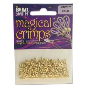(image for) Gold Plate - Magical Crimps, 2 x 2 mm Crimp Tube * 400 Pieces/1/2 Oz