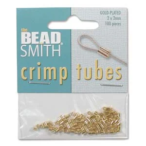 (image for) Gold Plate 2 x 2 mm Crimp Tube * 100 Pieces