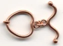 (image for) Handmade Java Copper 14mm Heart Toggle * 5 Sets