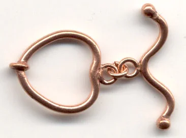 (image for) Handmade Java Copper 14mm Heart Toggle * 5 Sets