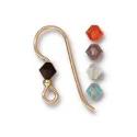 (image for) 14k Gold Filled - French Earwires with 4mm Aqua Swarovski Crystal Bead * One Pair