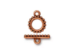 (image for) Antique Copper Plate - Beaded Toggle