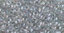 (image for) TOHO 11/o Demi Precision Round Seed Bead, Metallic Grey Lined Crystal Rainbow, color # 11TD-261