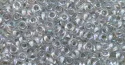(image for) TOHO 11/o Demi Precision Round Seed Bead, Metallic Grey Lined Crystal Rainbow, color # 11TD-261