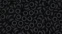 (image for) TOHO 11/o Demi Precision Round Seed Bead, Jet Black Matte Opaque, color # 11TD-49F
