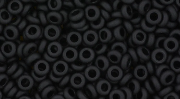 (image for) TOHO 8/o Demi Round, Jet Black Matte Opaque, color # 8TD-49F