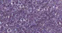 (image for) TOHO 11/o Demi Precision Round Seed Bead, Dark Purple Lined Crystal Rainbow, color # 11TD-774