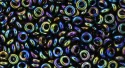 (image for) TOHO 11/o Demi Precision Round Seed Bead, Jet Black Iris Metallic, color # 11TD-86