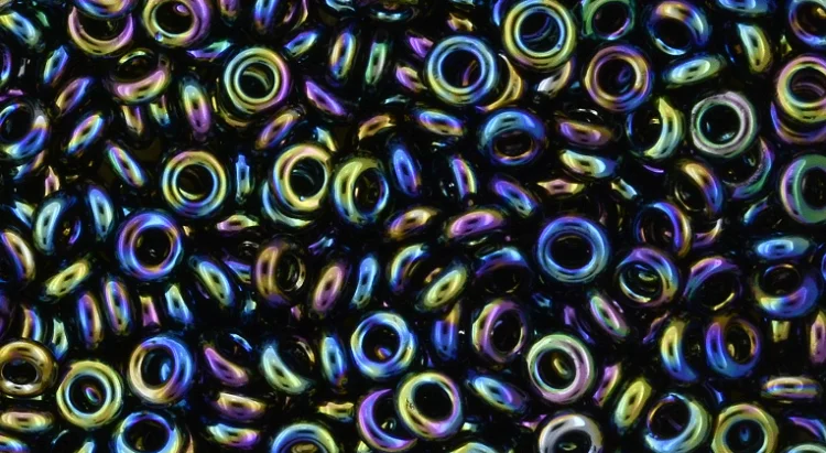 (image for) TOHO 11/o Demi Precision Round Seed Bead, Jet Black Iris Metallic, color # 11TD-86