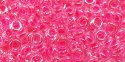 (image for) TOHO 11/o Demi Precision Round Seed Bead, Neon Pink Lined Crystal, color # 11TD-978