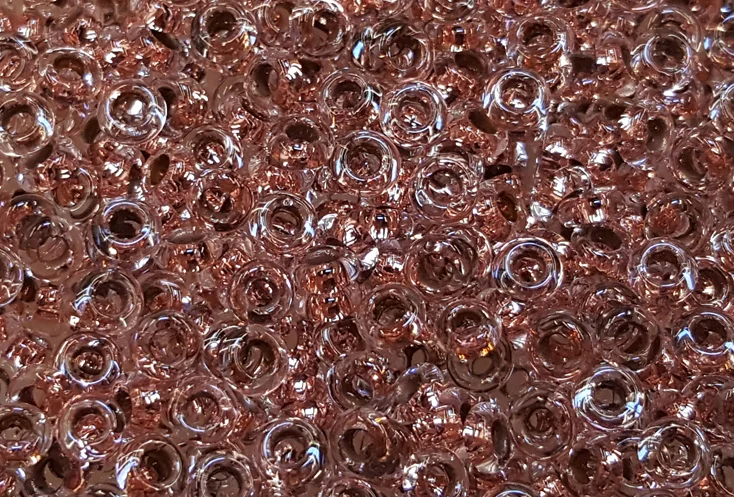(image for) TOHO 11/o Demi Precision Round Seed Bead, Copper Lined Crystal (PermaFinish), color # 11TD-PF740