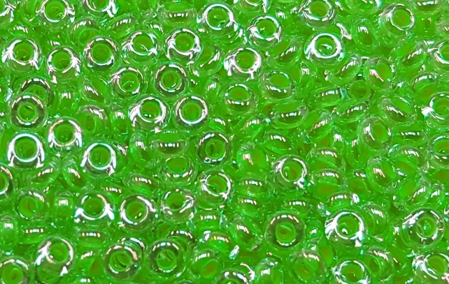 (image for) TOHO 11/o Demi Precision Round Seed Bead, Neon Green Lined Crystal, color # 11TD-805