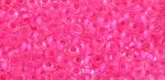 (image for) TOHO 8/o Demi Round, Neon Pink Lined Crystal Matte, color # 8TD-971