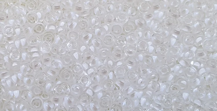 (image for) TOHO 8/o Demi Round, White Lined Crystal Matte, color # 8TD-981F