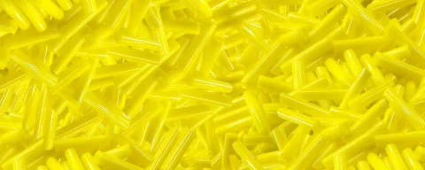 (image for) TOHO Size 3 Bugle Bead. 9mm Length-Yellow Opaque