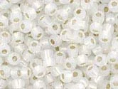 (image for) TOHO 15/o Round Seed Bead-White Opal Silver Lined PermaFinish. 15TPF2100