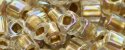 (image for) TOHO 4mm Cube Shape Seed Beads-Bronze Lined Crystal Rainbow