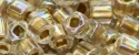 (image for) TOHO 4mm Cube Shape Seed Beads-Bronze Lined Crystal Rainbow
