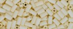 (image for) TOHO Size 1 Bugle Bead. 3mm Length-Ivory Chalk Matte Opaque