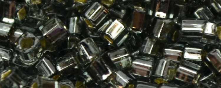 (image for) TOHO 2mm Cube Shape Seed Beads-Black Diamond Silver Lined
