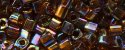 (image for) TOHO 4mm Cube Shape Seed Beads-Smoke Topaz Transparent Rainbow