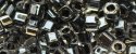 (image for) TOHO 2mm Cube Shape Seed Beads-Black Line Crystal Transparent