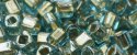 (image for) TOHO 3mm Cube Shape Seed Beads-Bronze Lined Aqua Transparent