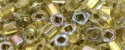 (image for) TOHO 3mm Cube Shape Seed Beads-Light Bronze Lined Crystal Rainbow